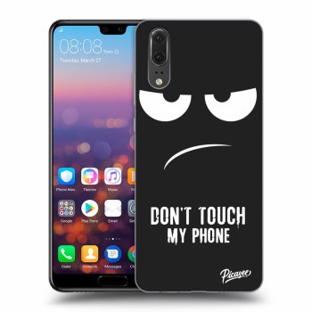 Picasee husă neagră din silicon pentru Huawei P20 - Don't Touch My Phone