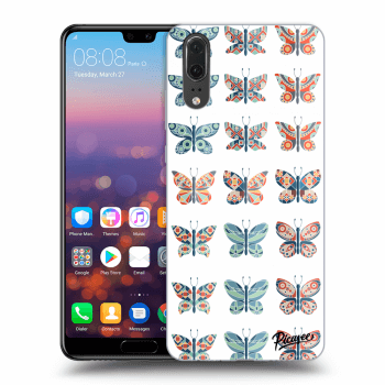 Picasee husă neagră din silicon pentru Huawei P20 - Butterflies