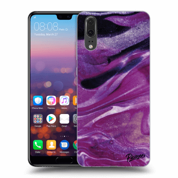 Husă pentru Huawei P20 - Purple glitter