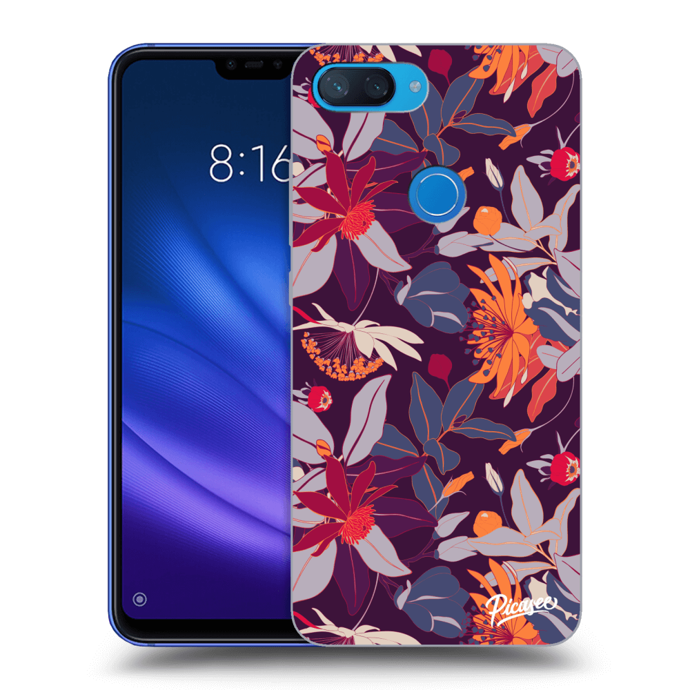 Picasee husă transparentă din silicon pentru Xiaomi Mi 8 Lite - Purple Leaf