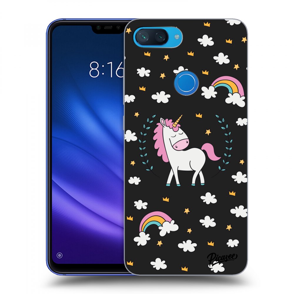 Picasee husă neagră din silicon pentru Xiaomi Mi 8 Lite - Unicorn star heaven