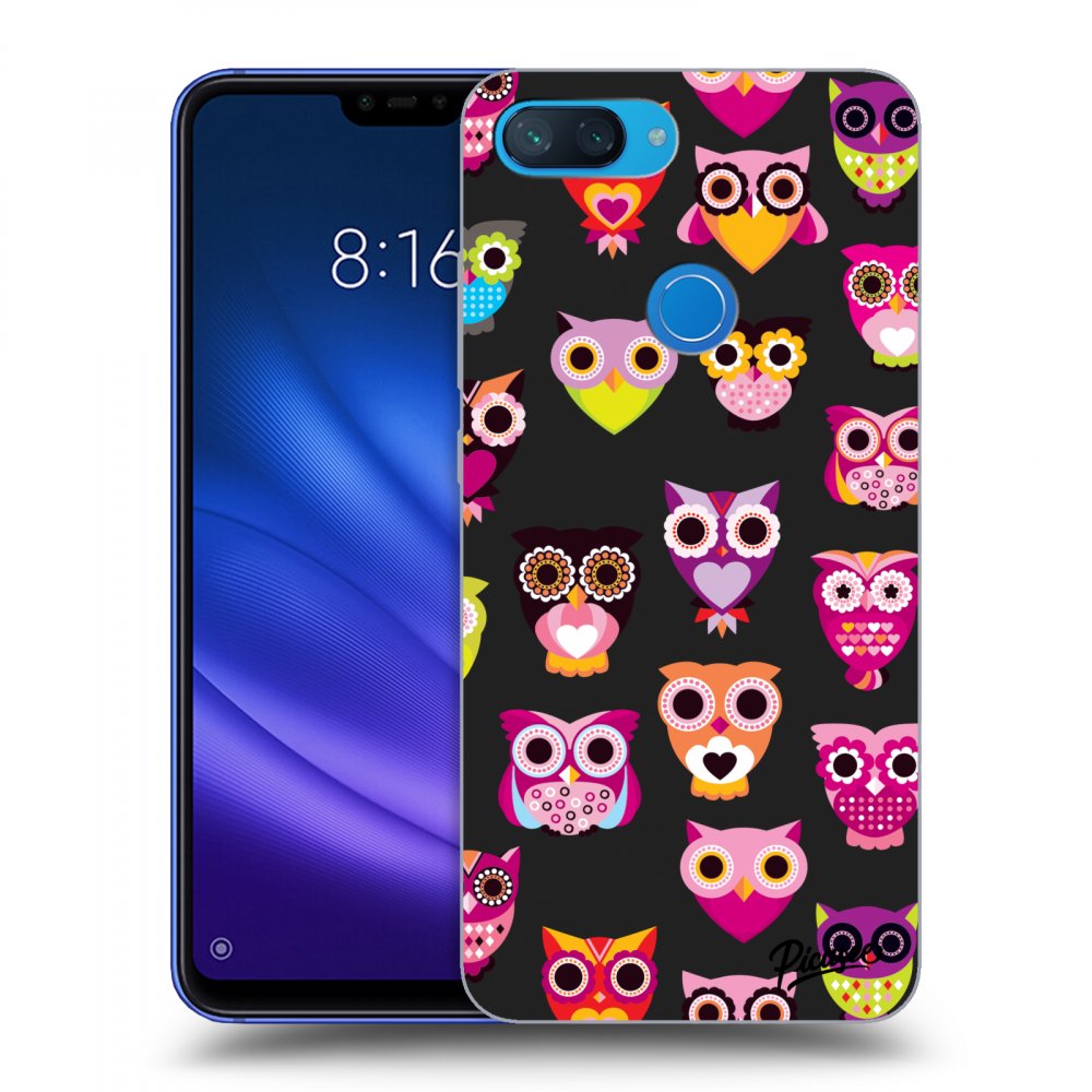 Picasee husă neagră din silicon pentru Xiaomi Mi 8 Lite - Owls