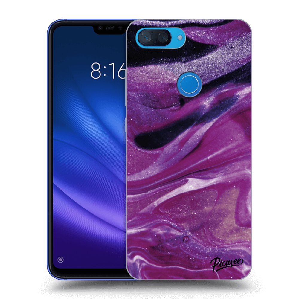 Picasee husă transparentă din silicon pentru Xiaomi Mi 8 Lite - Purple glitter