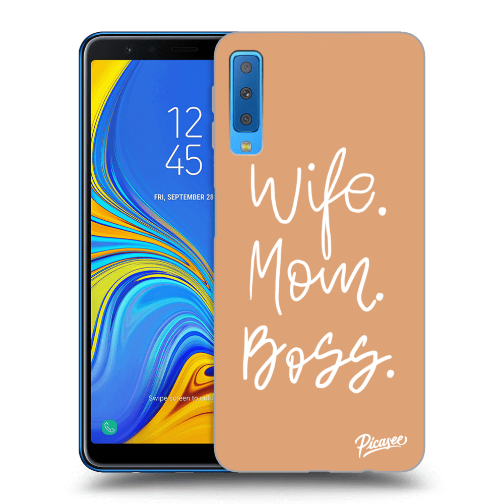 Picasee husă transparentă din silicon pentru Samsung Galaxy A7 2018 A750F - Boss Mama