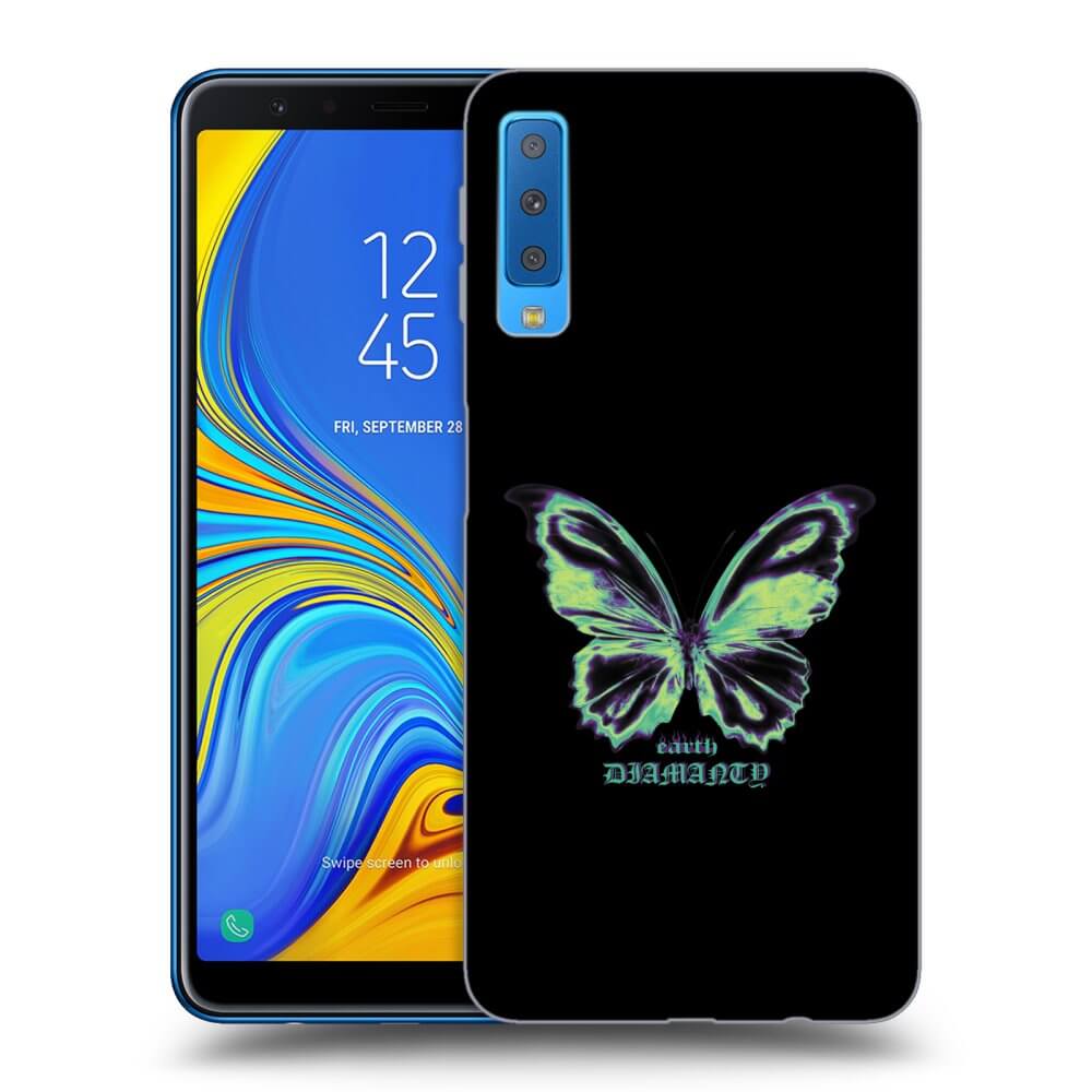 Picasee husă neagră din silicon pentru Samsung Galaxy A7 2018 A750F - Diamanty Blue
