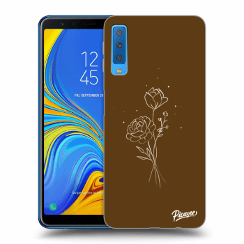 Picasee husă transparentă din silicon pentru Samsung Galaxy A7 2018 A750F - Brown flowers