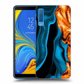 Picasee husă transparentă din silicon pentru Samsung Galaxy A7 2018 A750F - Gold blue