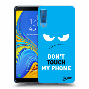 Picasee husă transparentă din silicon pentru Samsung Galaxy A7 2018 A750F - Angry Eyes - Blue