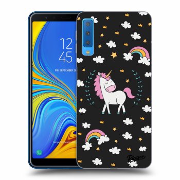 Picasee husă neagră din silicon pentru Samsung Galaxy A7 2018 A750F - Unicorn star heaven