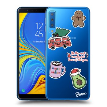 Picasee husă transparentă din silicon pentru Samsung Galaxy A7 2018 A750F - Christmas Stickers