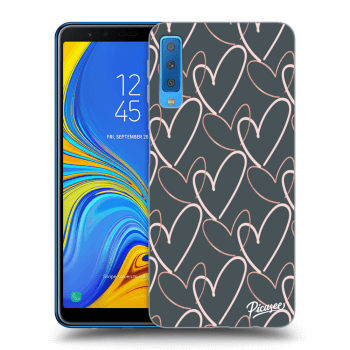 Picasee husă neagră din silicon pentru Samsung Galaxy A7 2018 A750F - Lots of love
