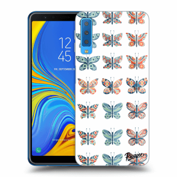Picasee husă neagră din silicon pentru Samsung Galaxy A7 2018 A750F - Butterflies
