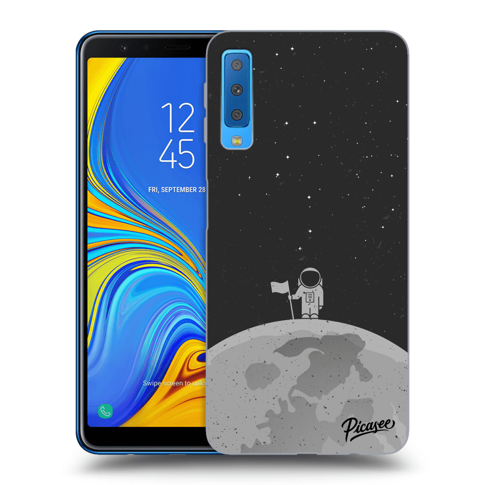 Picasee husă neagră din silicon pentru Samsung Galaxy A7 2018 A750F - Astronaut