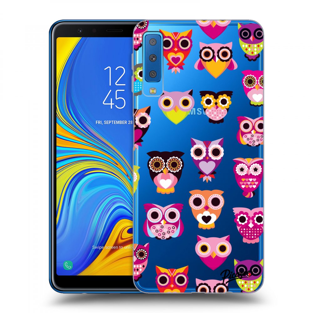 Picasee husă transparentă din silicon pentru Samsung Galaxy A7 2018 A750F - Owls