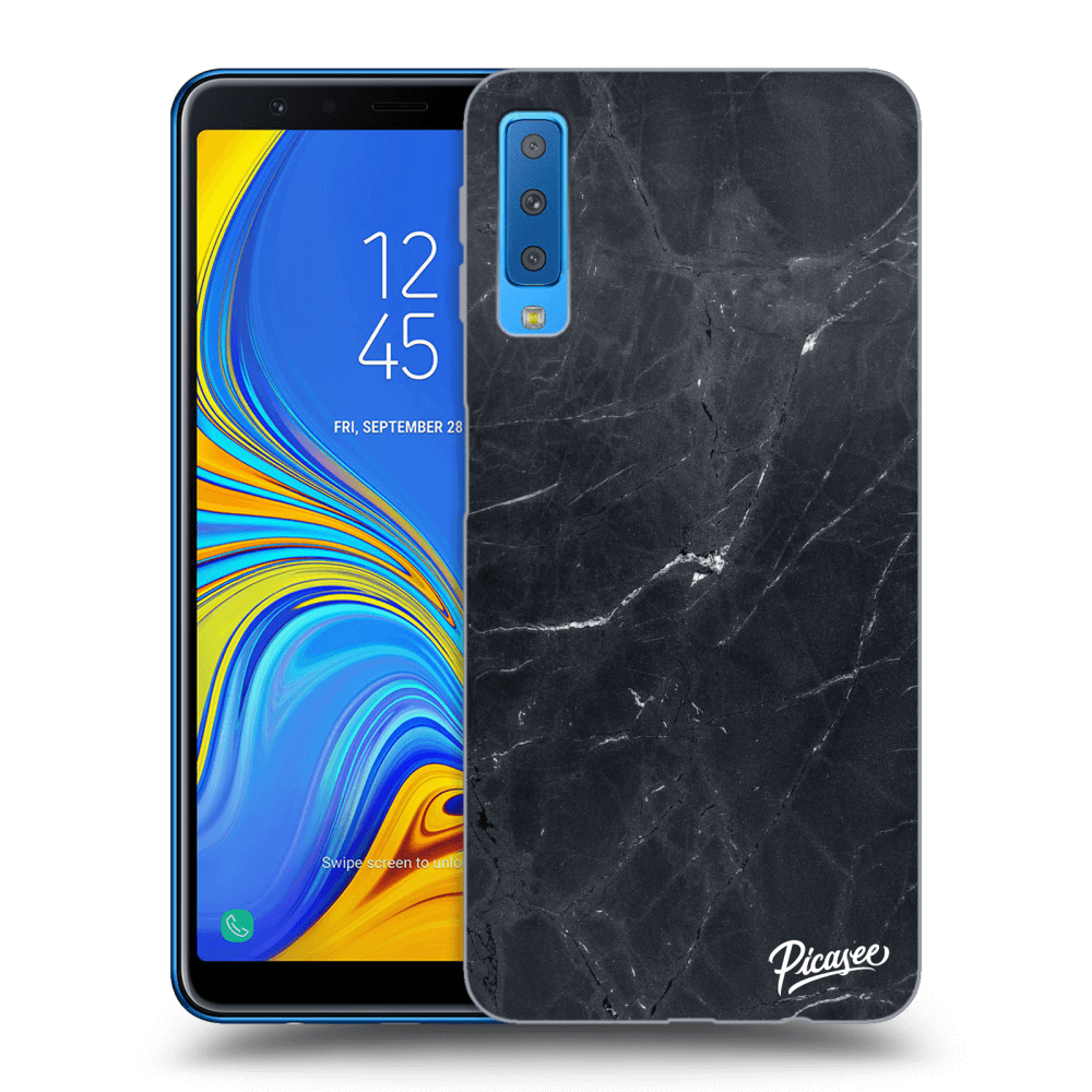 Picasee husă transparentă din silicon pentru Samsung Galaxy A7 2018 A750F - Black marble