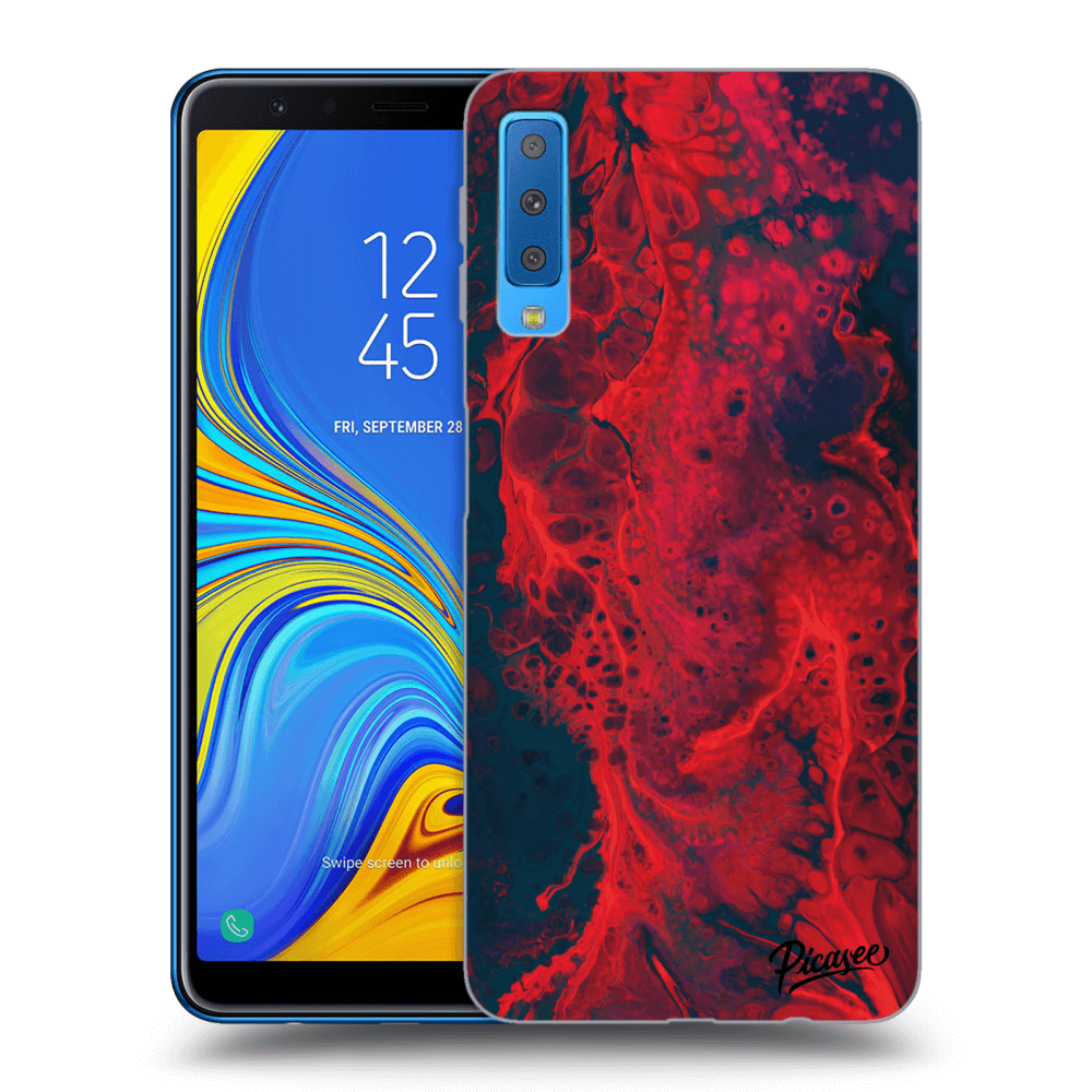 Picasee husă transparentă din silicon pentru Samsung Galaxy A7 2018 A750F - Organic red