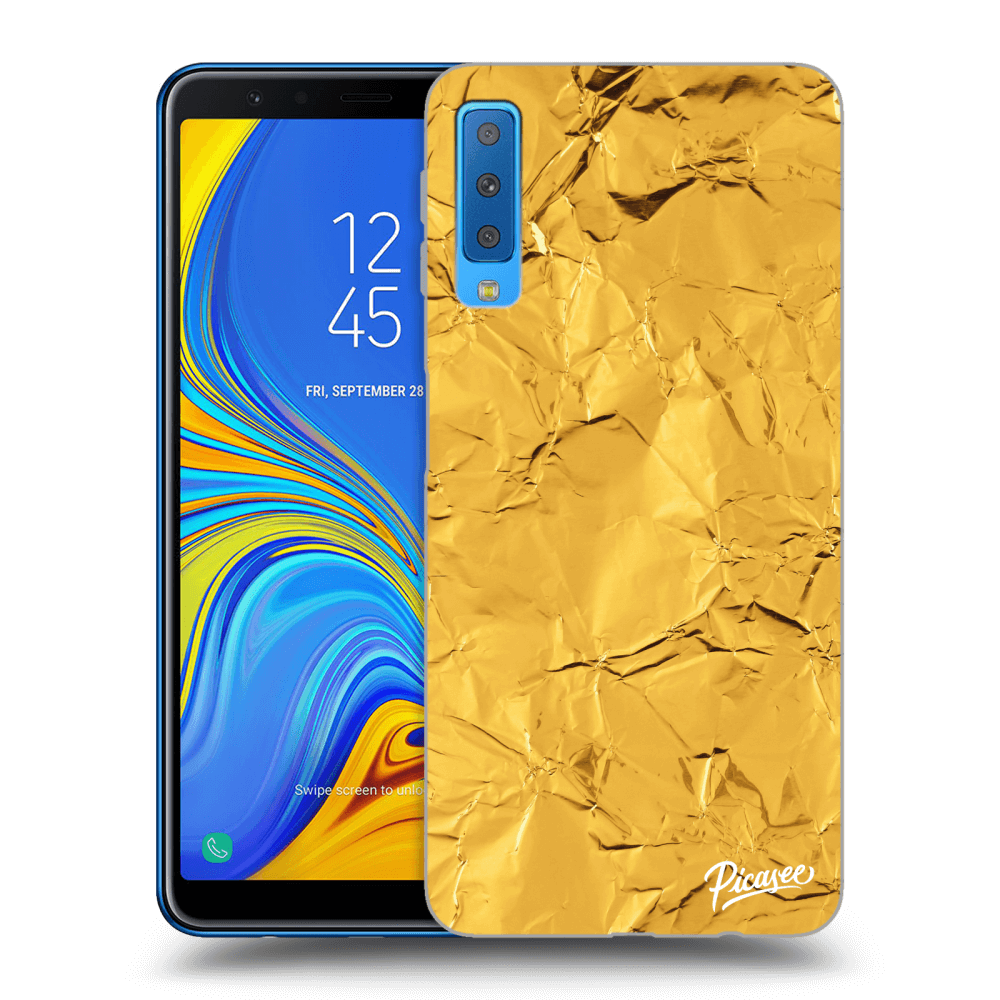 Picasee husă transparentă din silicon pentru Samsung Galaxy A7 2018 A750F - Gold