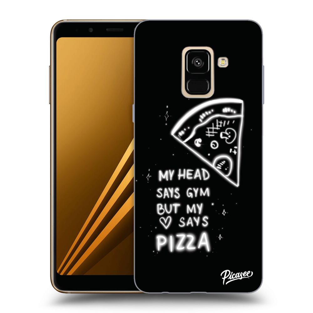 Picasee husă neagră din silicon pentru Samsung Galaxy A8 2018 A530F - Pizza