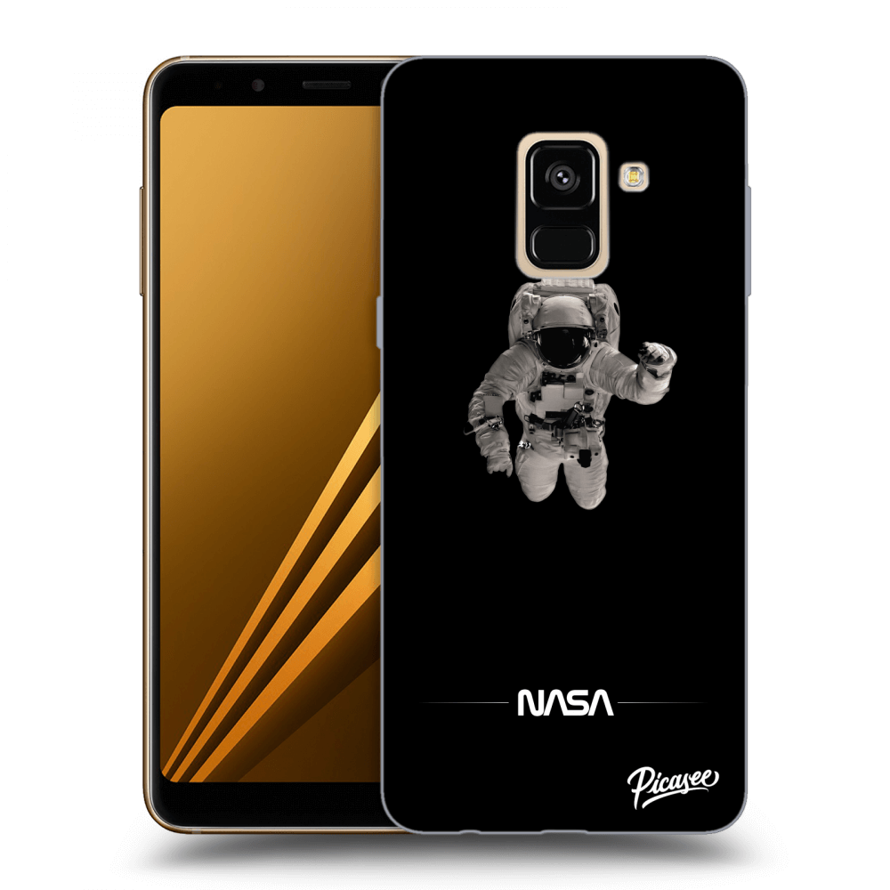 Picasee husă neagră din silicon pentru Samsung Galaxy A8 2018 A530F - Astronaut Minimal