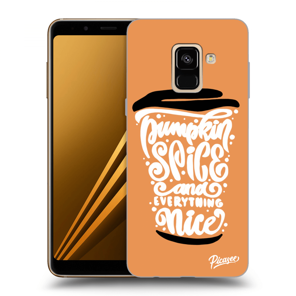 Picasee husă neagră din silicon pentru Samsung Galaxy A8 2018 A530F - Pumpkin coffee