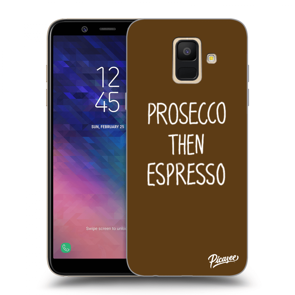 Picasee husă transparentă din silicon pentru Samsung Galaxy A6 A600F - Prosecco then espresso