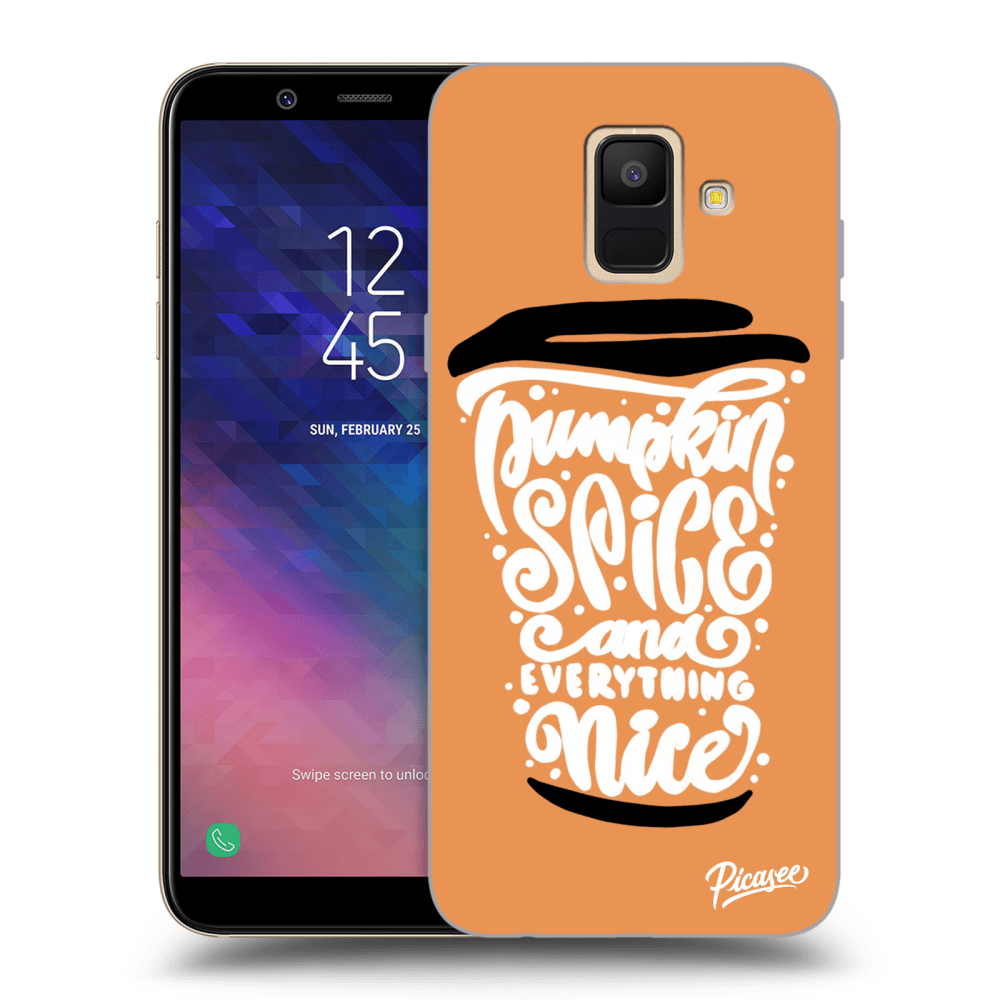 Picasee husă transparentă din silicon pentru Samsung Galaxy A6 A600F - Pumpkin coffee