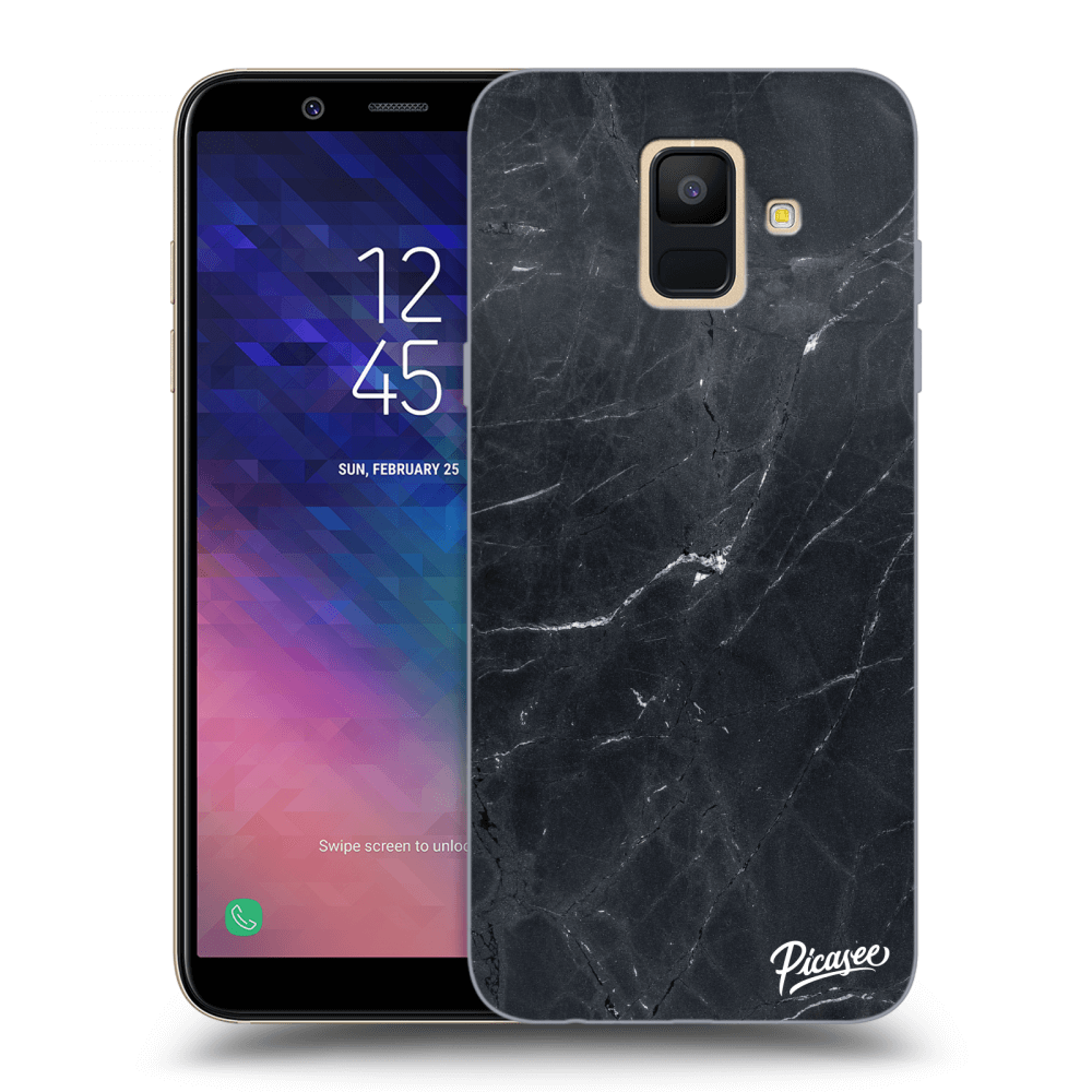 Picasee husă transparentă din silicon pentru Samsung Galaxy A6 A600F - Black marble