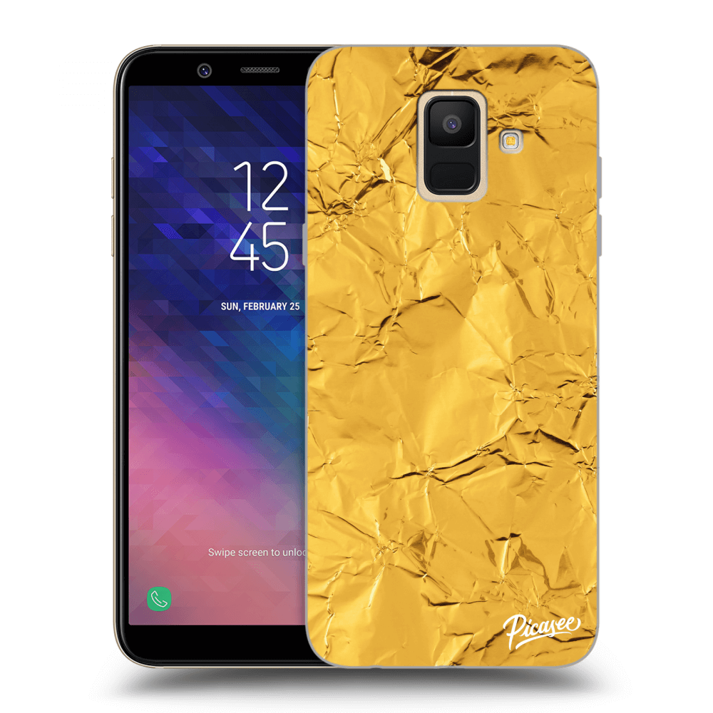 Picasee husă transparentă din silicon pentru Samsung Galaxy A6 A600F - Gold