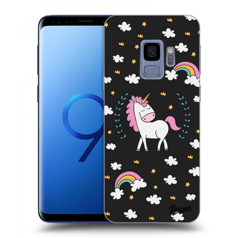 Picasee husă neagră din silicon pentru Samsung Galaxy S9 G960F - Unicorn star heaven