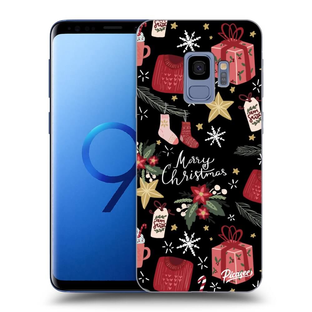 Picasee husă neagră din silicon pentru Samsung Galaxy S9 G960F - Christmas