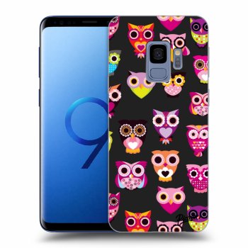 Picasee husă neagră din silicon pentru Samsung Galaxy S9 G960F - Owls