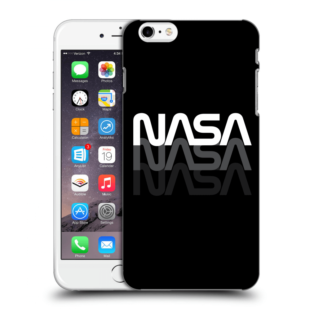 Picasee husă neagră din silicon pentru Apple iPhone 6 Plus/6S Plus - NASA Triple