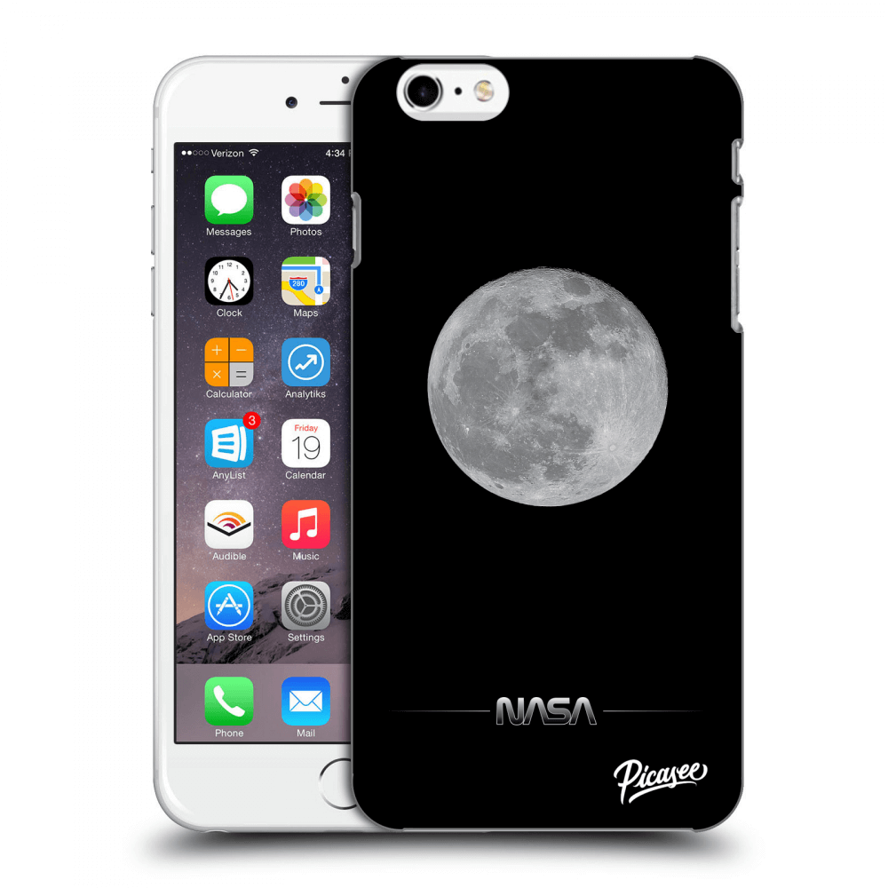 Picasee husă neagră din silicon pentru Apple iPhone 6 Plus/6S Plus - Moon Minimal