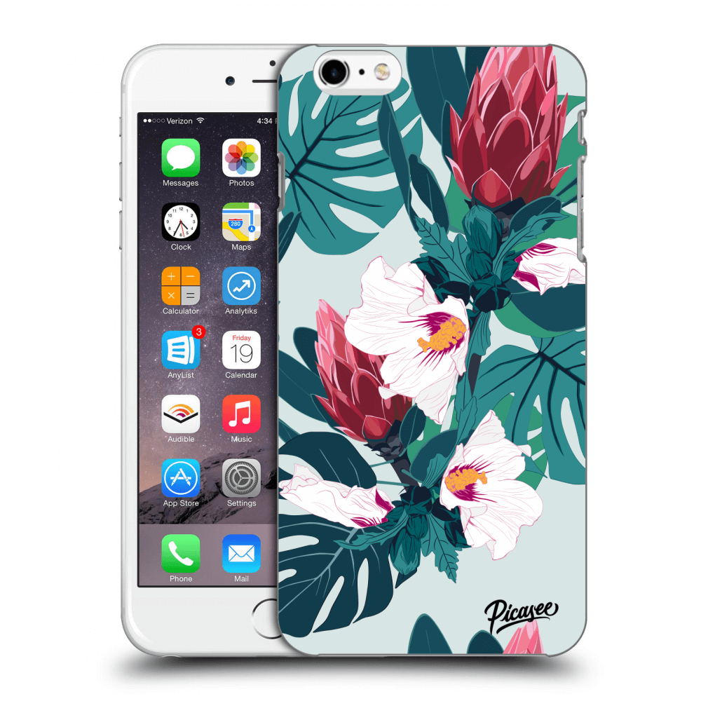 Husă Neagră Din Silicon Pentru Apple IPhone 6 Plus/6S Plus - Rhododendron