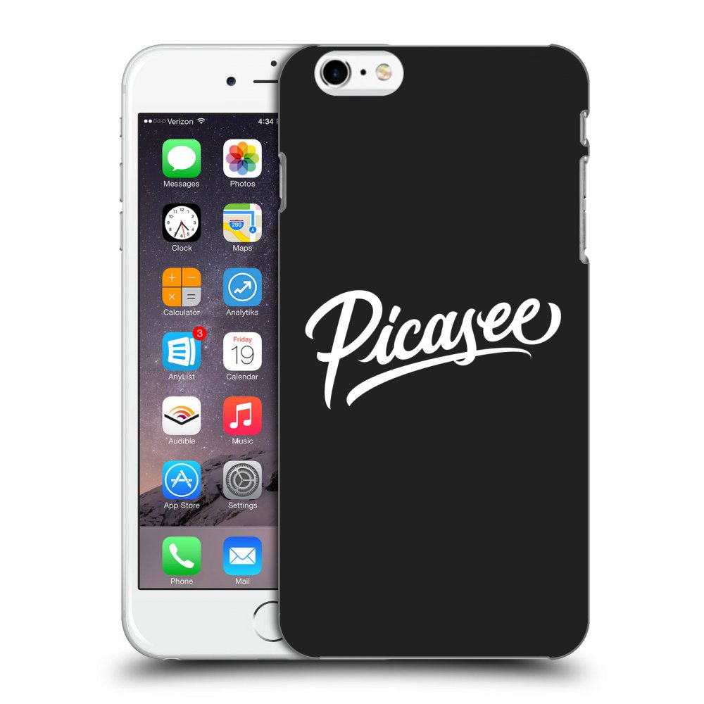 Picasee husă neagră din silicon pentru Apple iPhone 6 Plus/6S Plus - Picasee - old logo - white