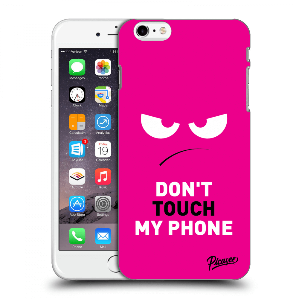 Picasee husă neagră din silicon pentru Apple iPhone 6 Plus/6S Plus - Angry Eyes - Pink