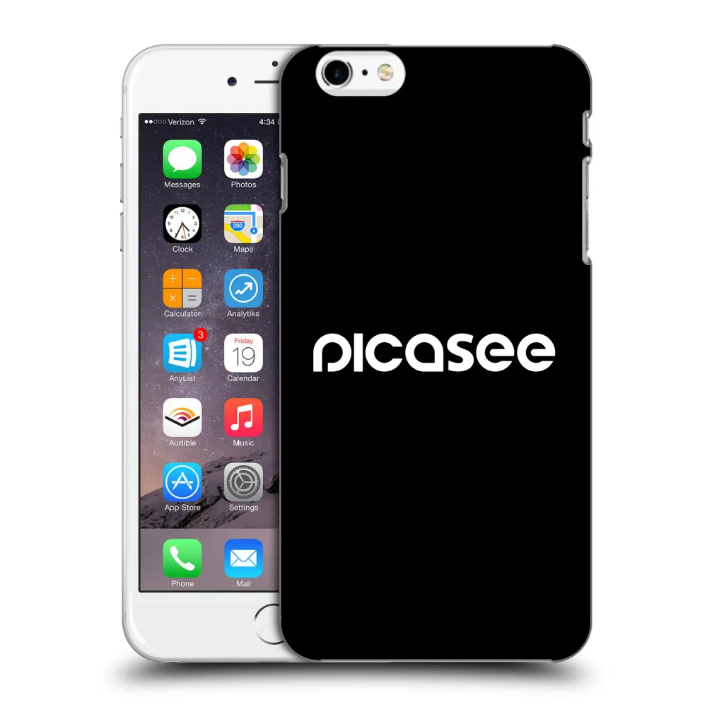 Picasee husă neagră din silicon pentru Apple iPhone 6 Plus/6S Plus - Picasee - new logo - white