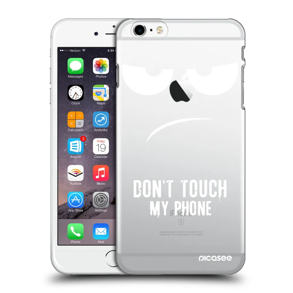 Picasee husă transparentă din silicon pentru Apple iPhone 6 Plus/6S Plus - Don't Touch My Phone