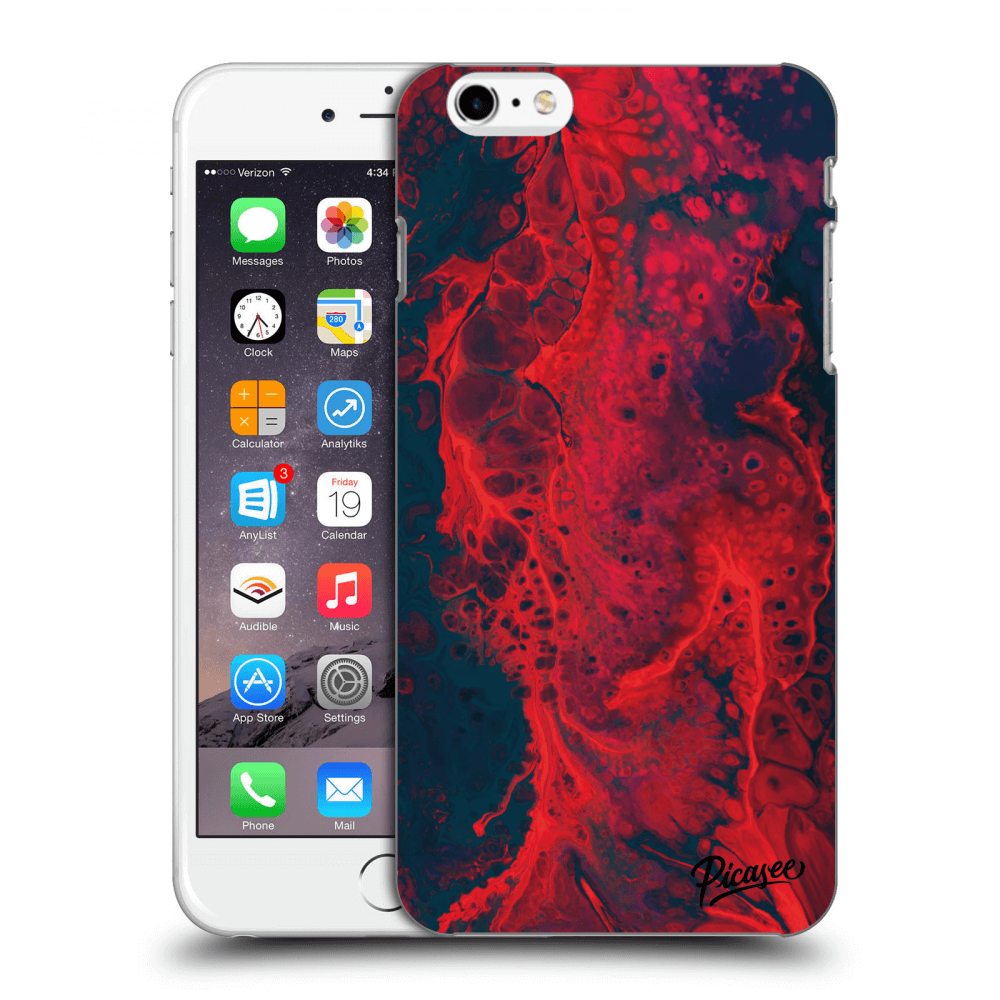 Picasee husă transparentă din silicon pentru Apple iPhone 6 Plus/6S Plus - Organic red