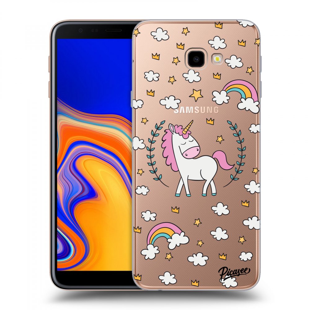 Picasee husă transparentă din silicon pentru Samsung Galaxy J4+ J415F - Unicorn star heaven