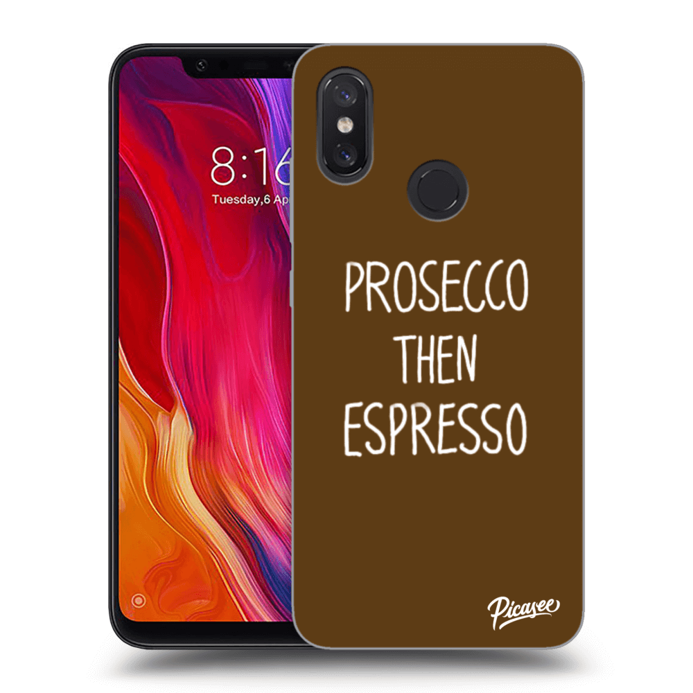Picasee husă neagră din silicon pentru Xiaomi Mi 8 - Prosecco then espresso