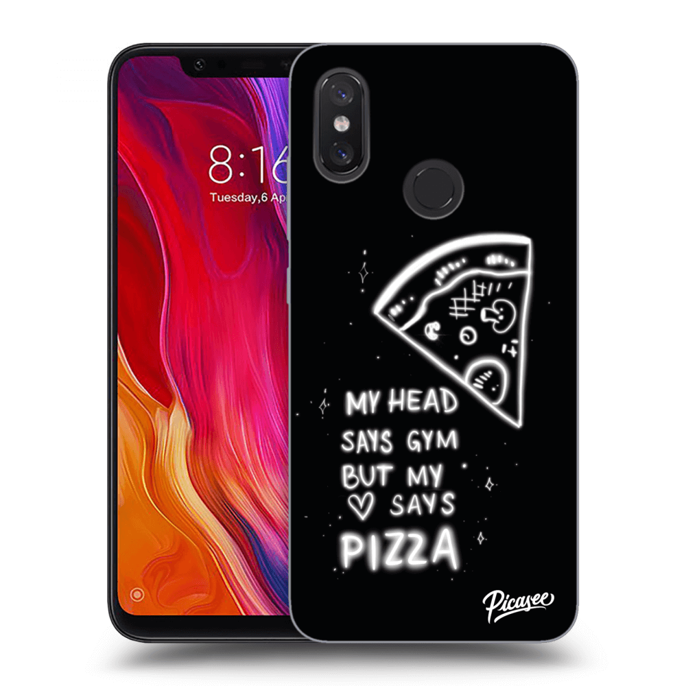Picasee husă neagră din silicon pentru Xiaomi Mi 8 - Pizza