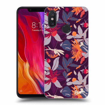 Picasee husă neagră din silicon pentru Xiaomi Mi 8 - Purple Leaf