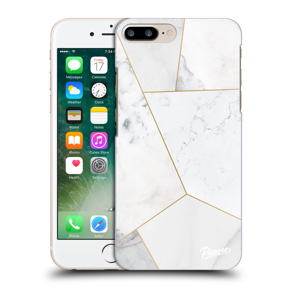 Picasee husă transparentă din silicon pentru Apple iPhone 7 Plus - White tile