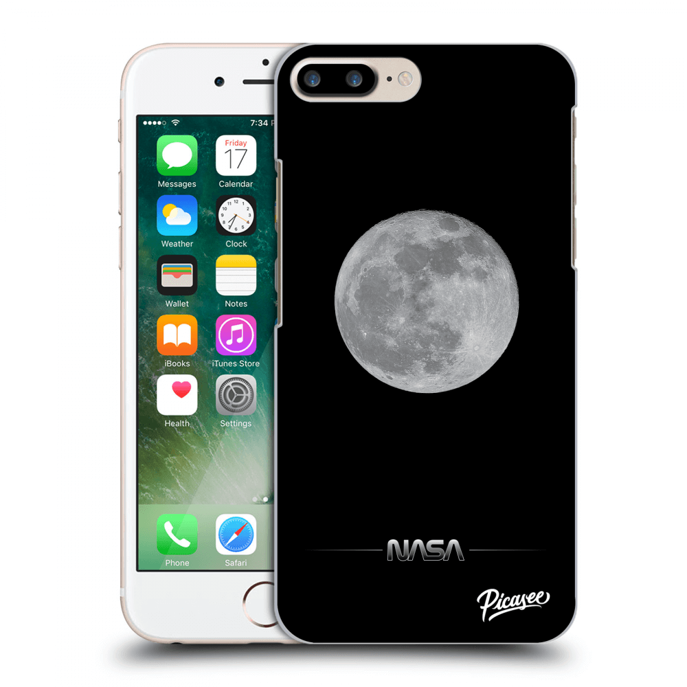 Picasee husă neagră din silicon pentru Apple iPhone 7 Plus - Moon Minimal