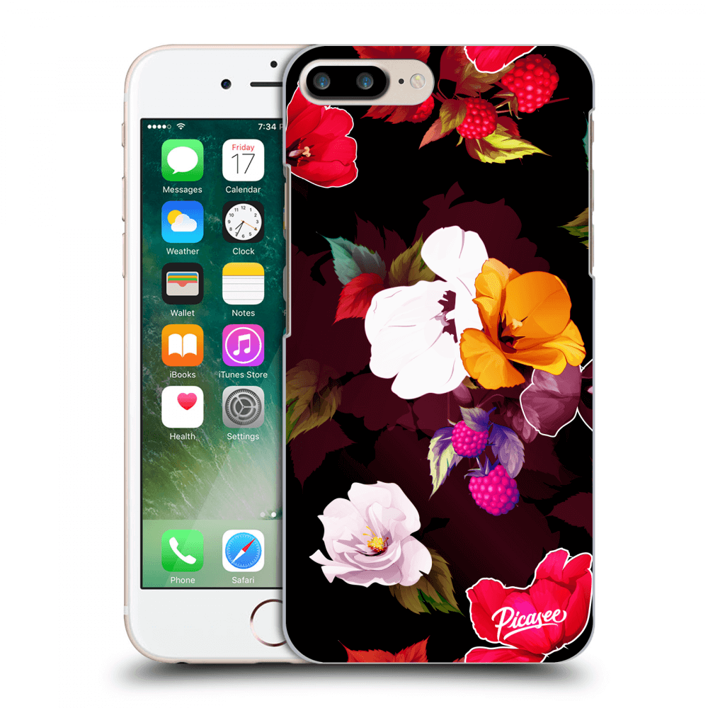 Picasee husă transparentă din silicon pentru Apple iPhone 7 Plus - Flowers and Berries