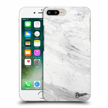 Picasee husă neagră din silicon pentru Apple iPhone 7 Plus - White marble