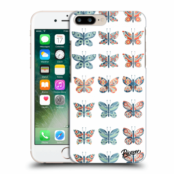 Picasee husă neagră din silicon pentru Apple iPhone 7 Plus - Butterflies