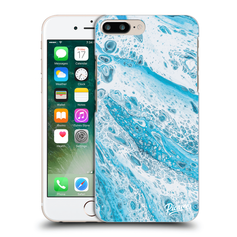 Picasee husă transparentă din silicon pentru Apple iPhone 7 Plus - Blue liquid