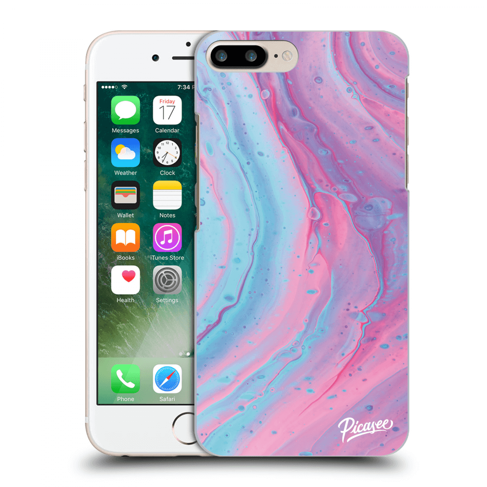 Picasee husă transparentă din silicon pentru Apple iPhone 7 Plus - Pink liquid